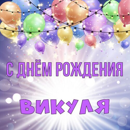 Открытка Викуля С днём рождения