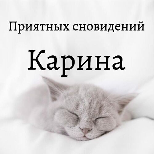 Открытка Карина Приятных сновидений