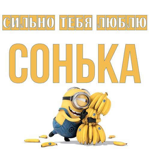 Открытка Сонька Сильно тебя люблю