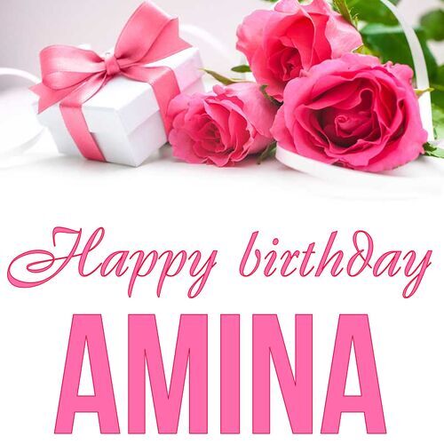 Открытка Amina Happy birthday