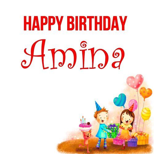 Открытка Amina Happy birthday