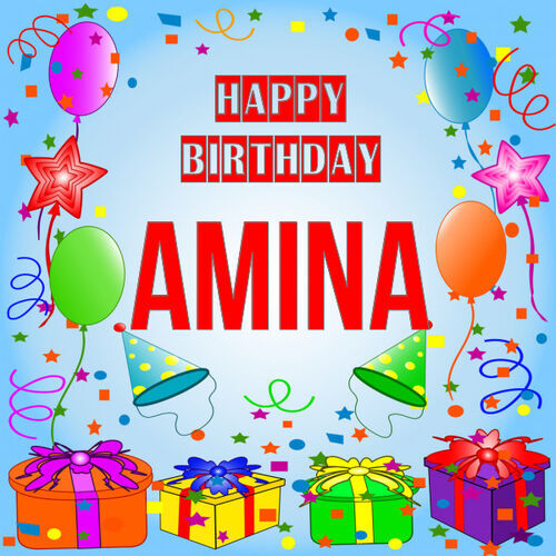 Открытка Amina Happy birthday