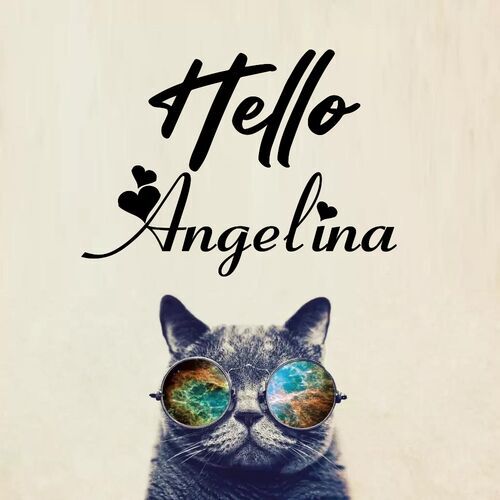 Открытка Angelina Hello