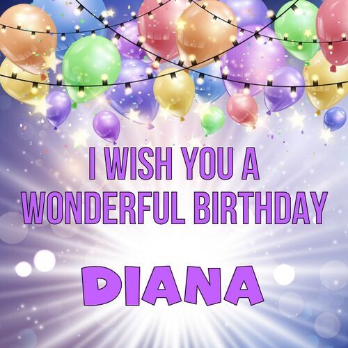 Открытка Diana I wish you a wonderful birthday