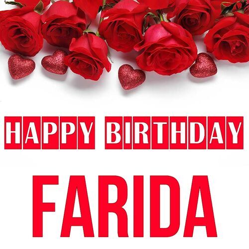 Открытка Farida Happy birthday