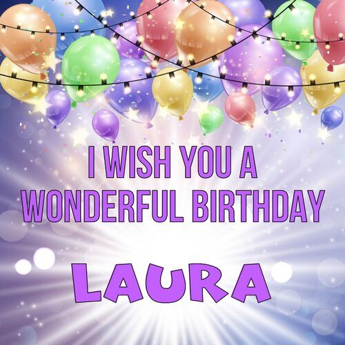 Открытка Laura I wish you a wonderful birthday