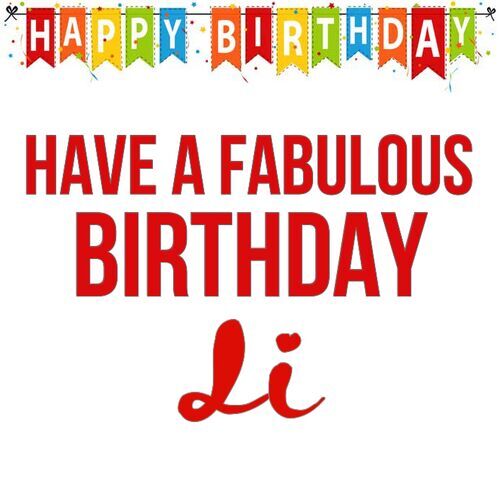 Открытка Li Have a fabulous birthday