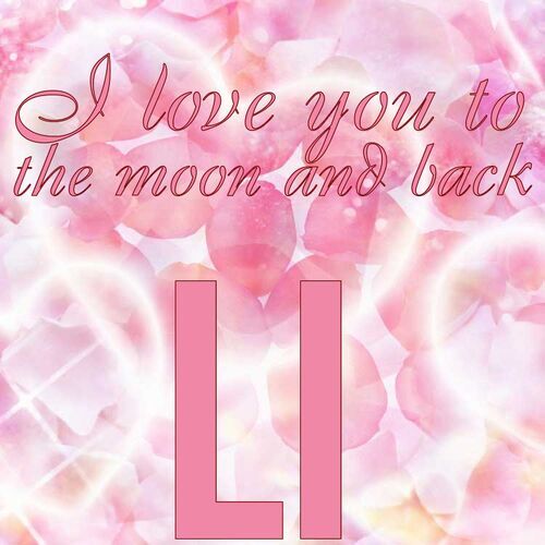 Открытка Li I love you to the moon and back