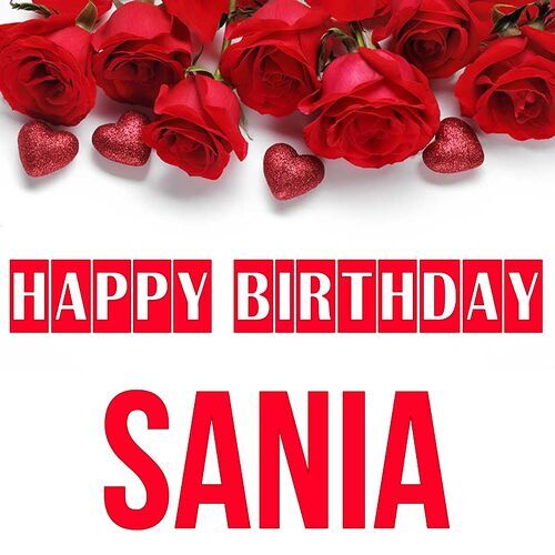 Открытка Sania Happy birthday