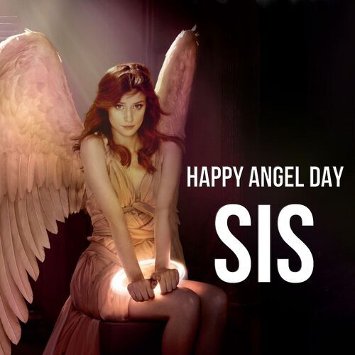 Открытка Sis Happy angel day