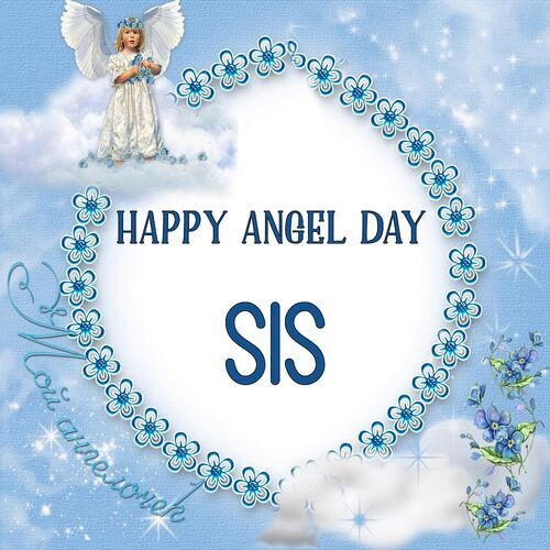 Открытка Sis Happy angel day